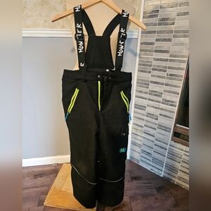 Monster‎ snow pants size 12 kids winter snow ski polyester suspenders black
